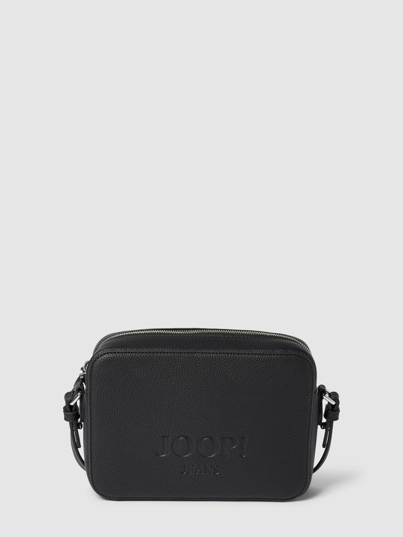 Handtasche mit Label-Prägung Modell 'lettera' in black