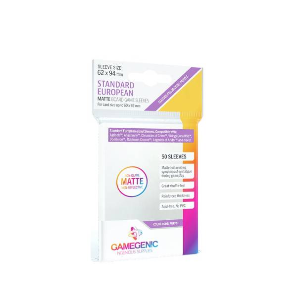 MATTE Standard European-Sized Sleeves Clear (62 x 94 mm)