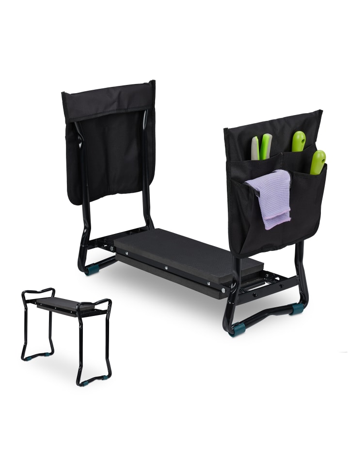 relaxdays Kniebank Garten in Schwarz - (B)60 x (H)50 x (T)27,5 cm günstig kaufen onesize