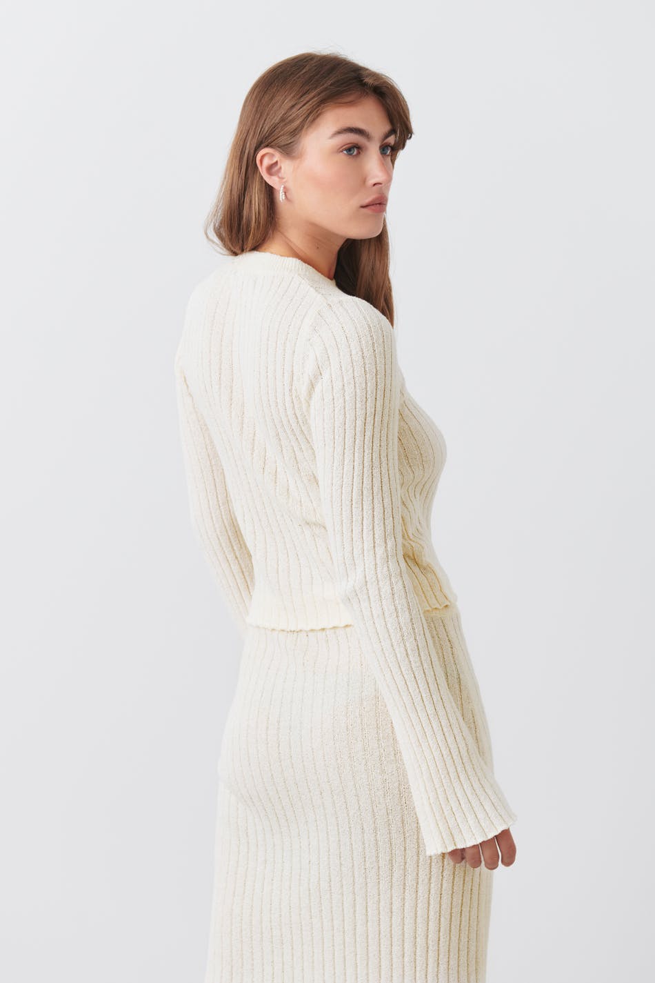 Wide sleeve knit top