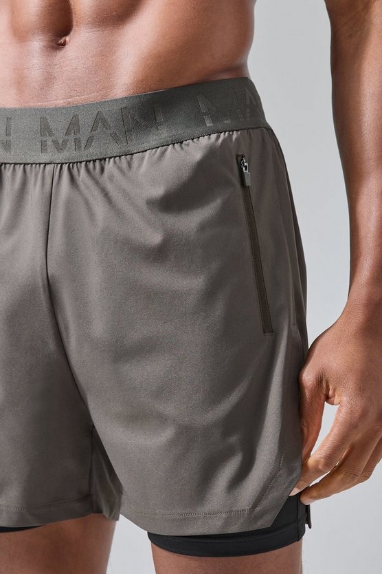 Man Active 2-in-1 Shorts mit extremem Schlitz