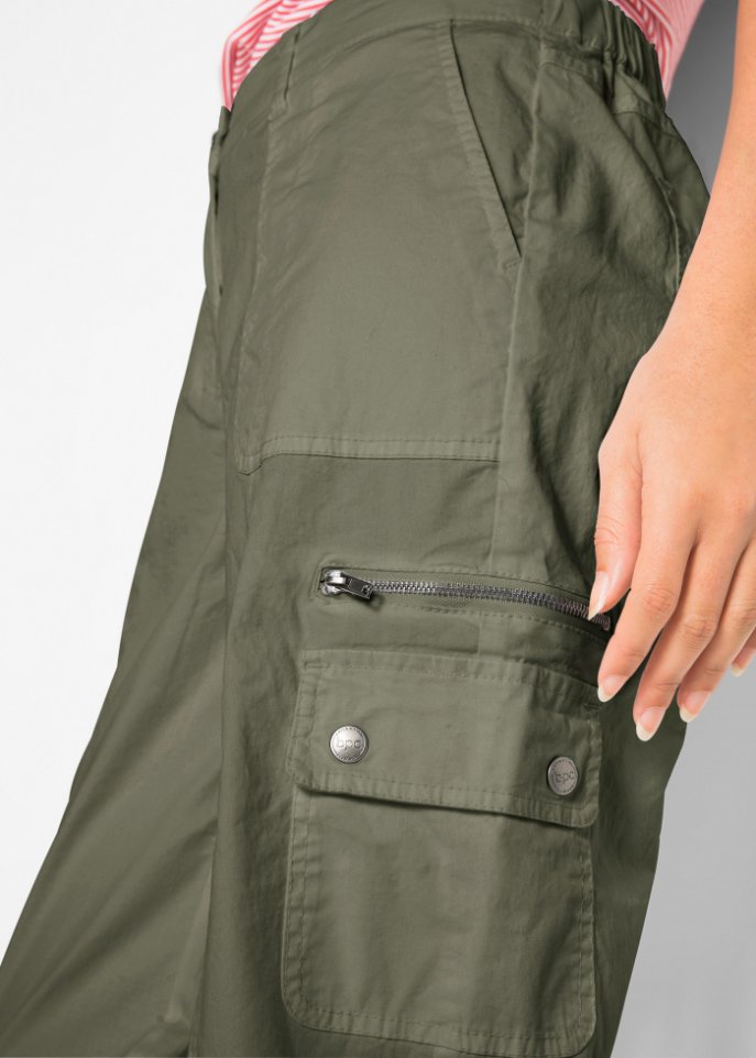 Baumwoll Cargohose mit Bequembund, Loose Fit