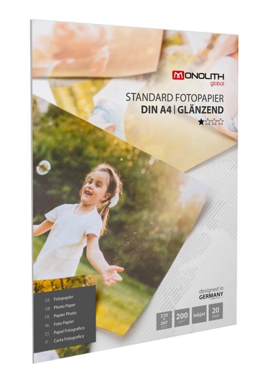 Monolith Fotopapier Glänzend DIN A4 200 g/m² Weiß 20 Blatt