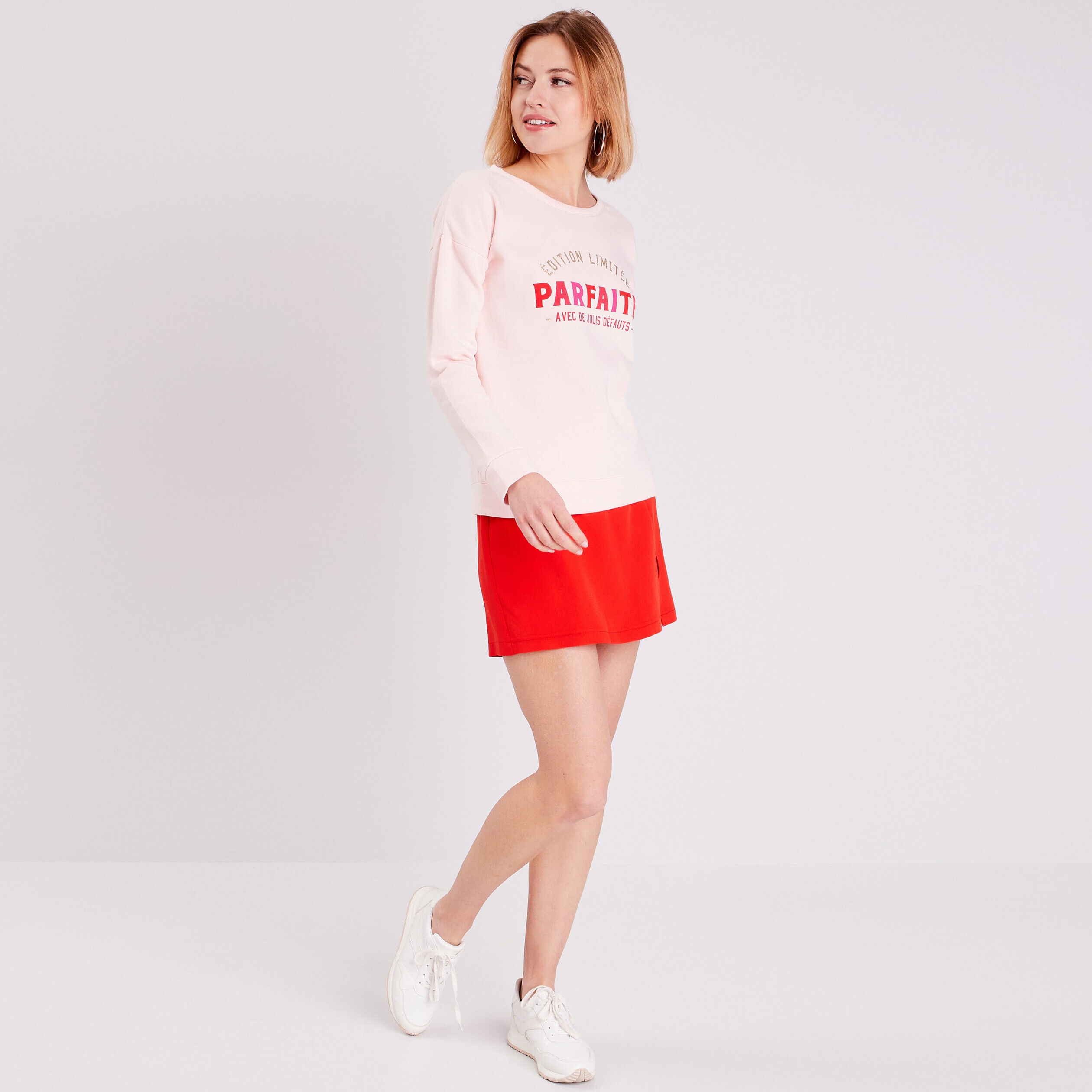 Sweat à manches longues rose clair femme | Cache Cache