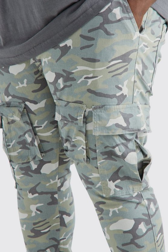 Plus Skinny Camouflage Cargo-Hose
