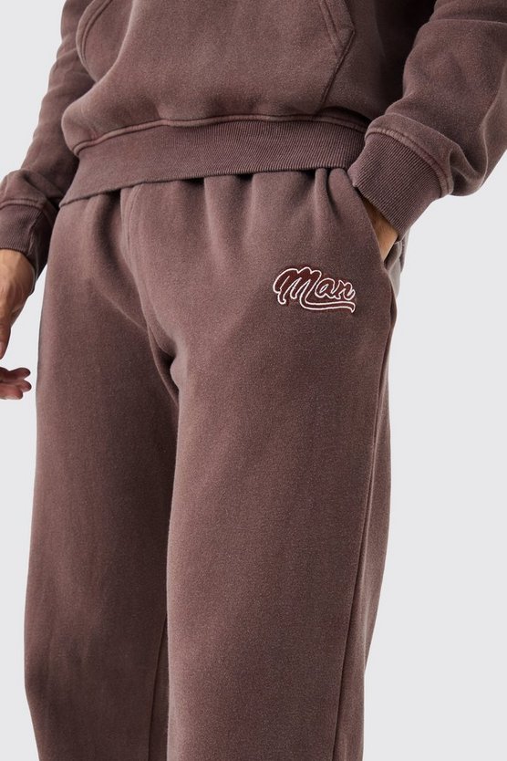 Man Fit Washed Split Hem Jogger