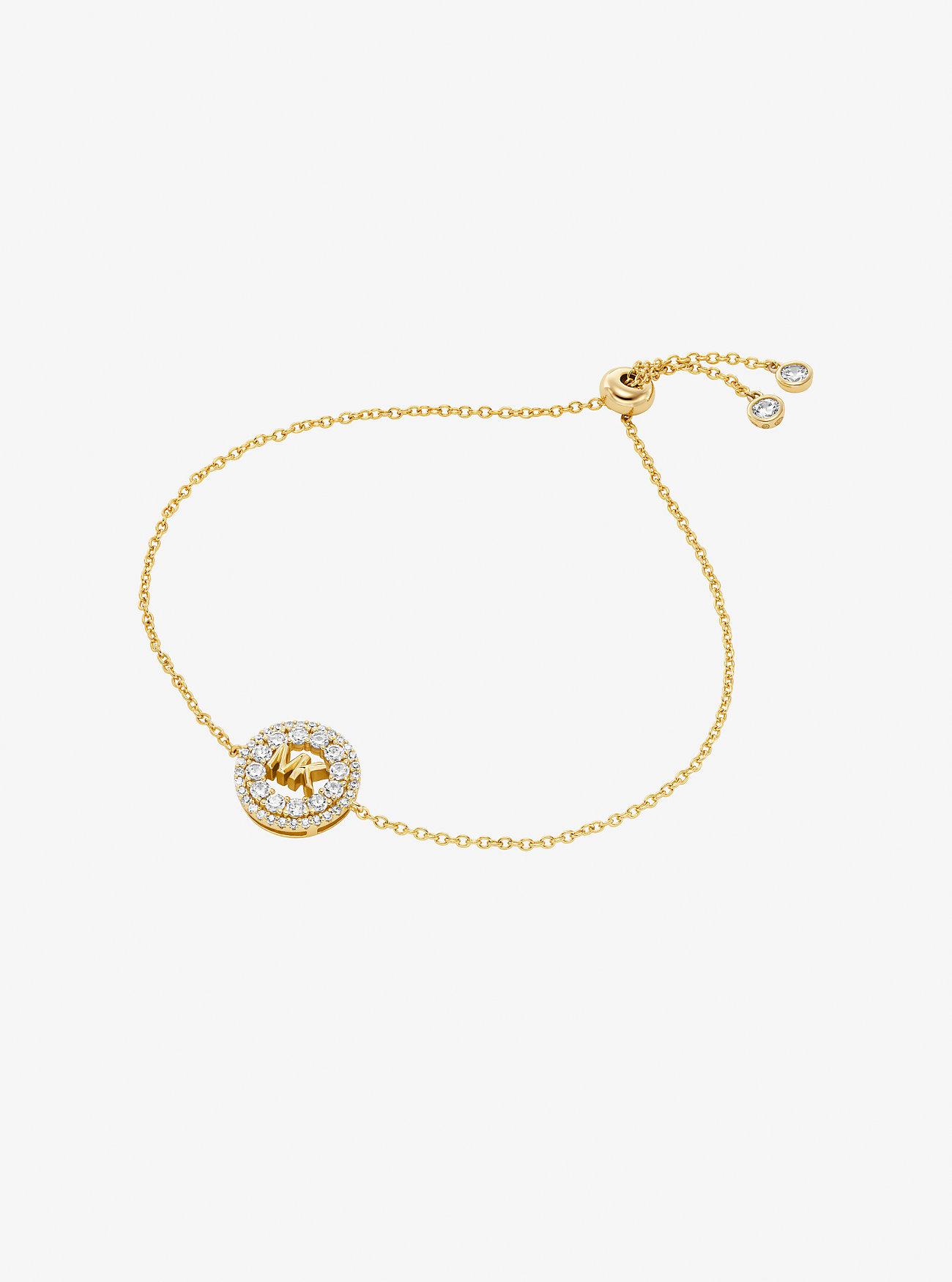 Bransoletka suwakowa Fulton Precious Metal-Plated Pavé z logo – ZŁOTO