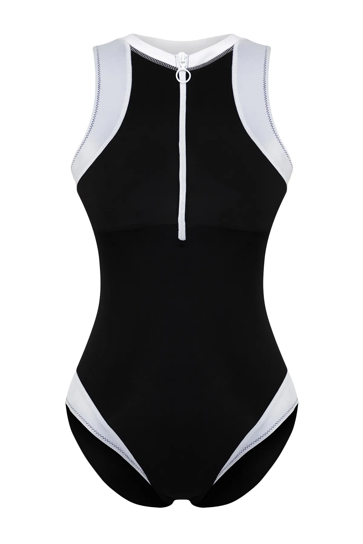 Trendyol Collection  Schwarzer Hipster-Badeanzug mit Neckholder und Reißverschluss TBESS21MA0014