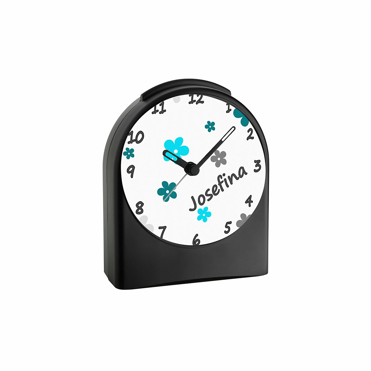 Kinder Funkwecker personalisiert mit Namen Blume Atom-/Funkuhr, 12-Stunden-Anzeigeformat, Schlummerfunktion, Nachtlicht, Geräuschlos/Ohne Ticken