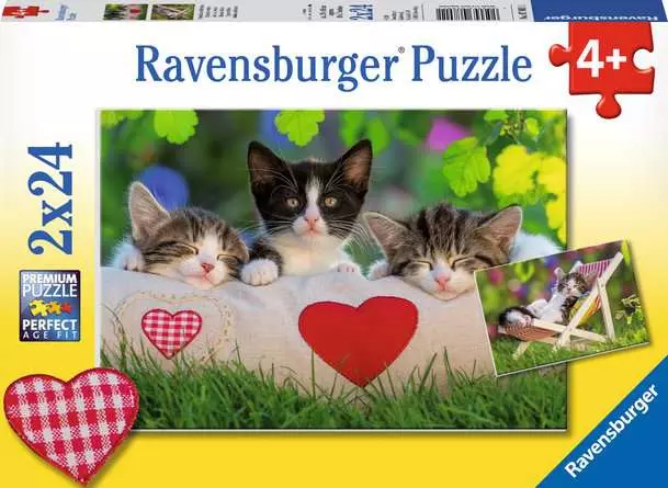Kinderpuzzle ab 4 Jahren - Verschlafene Kätzchen - 24 Teile