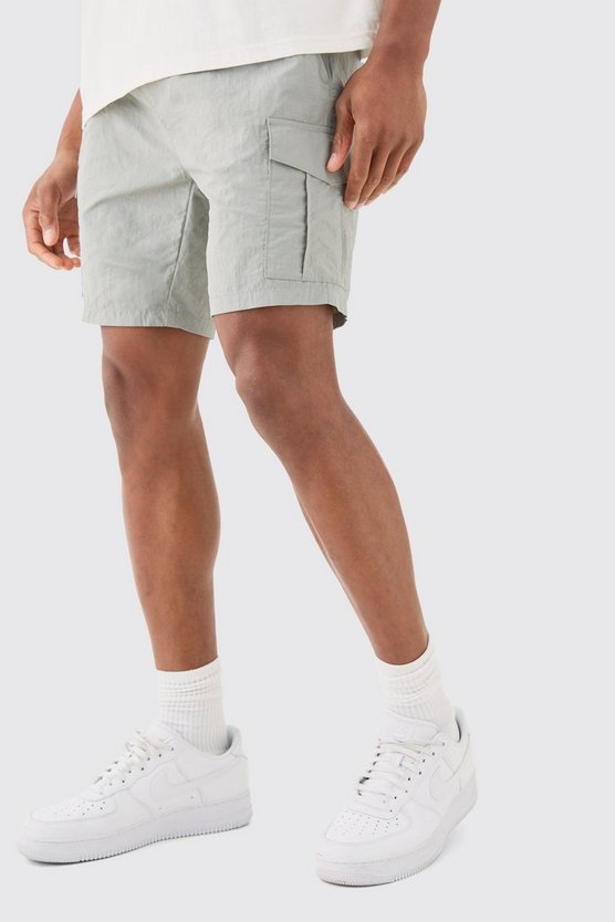 Slim-Fit Cargo-Shorts mit elastischem Bund