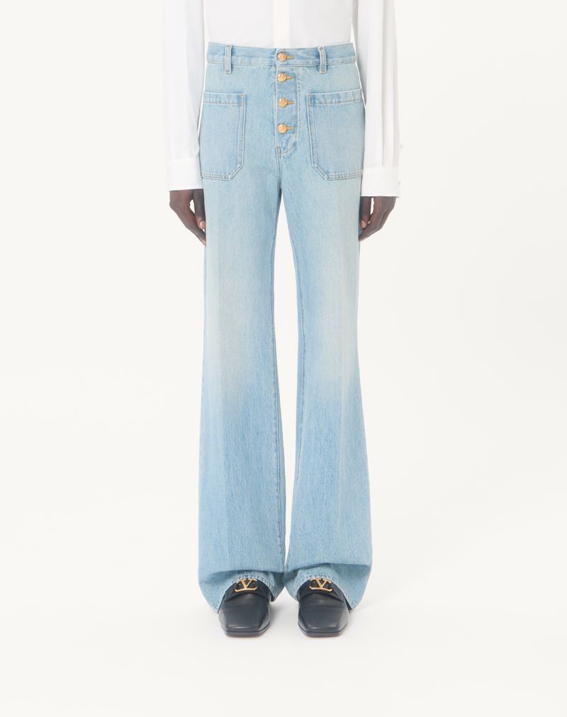 Valentino Denimbukser Med Guldknapper