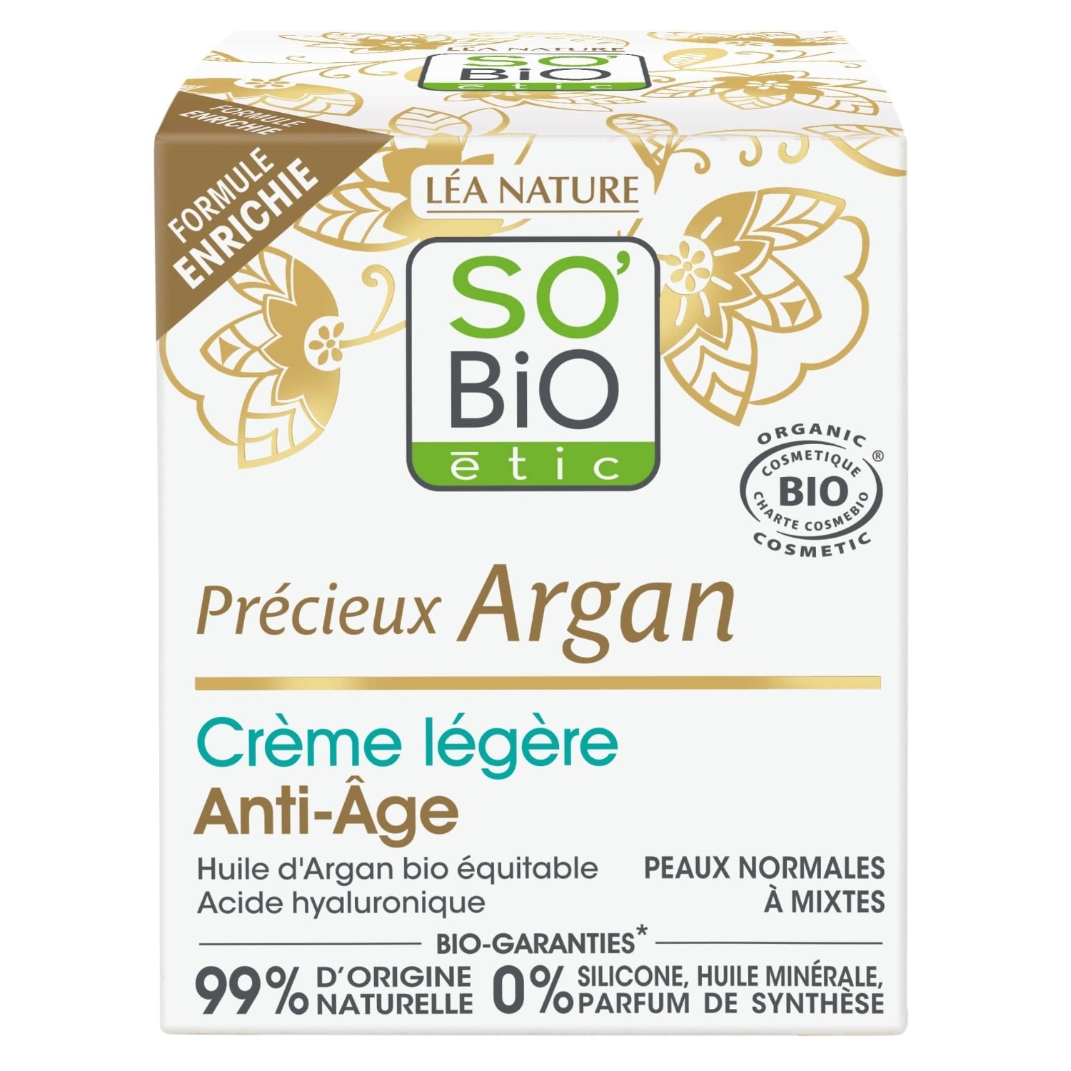 SO BiO étic Light Anti-Aging Dagkrem, Precious Argan