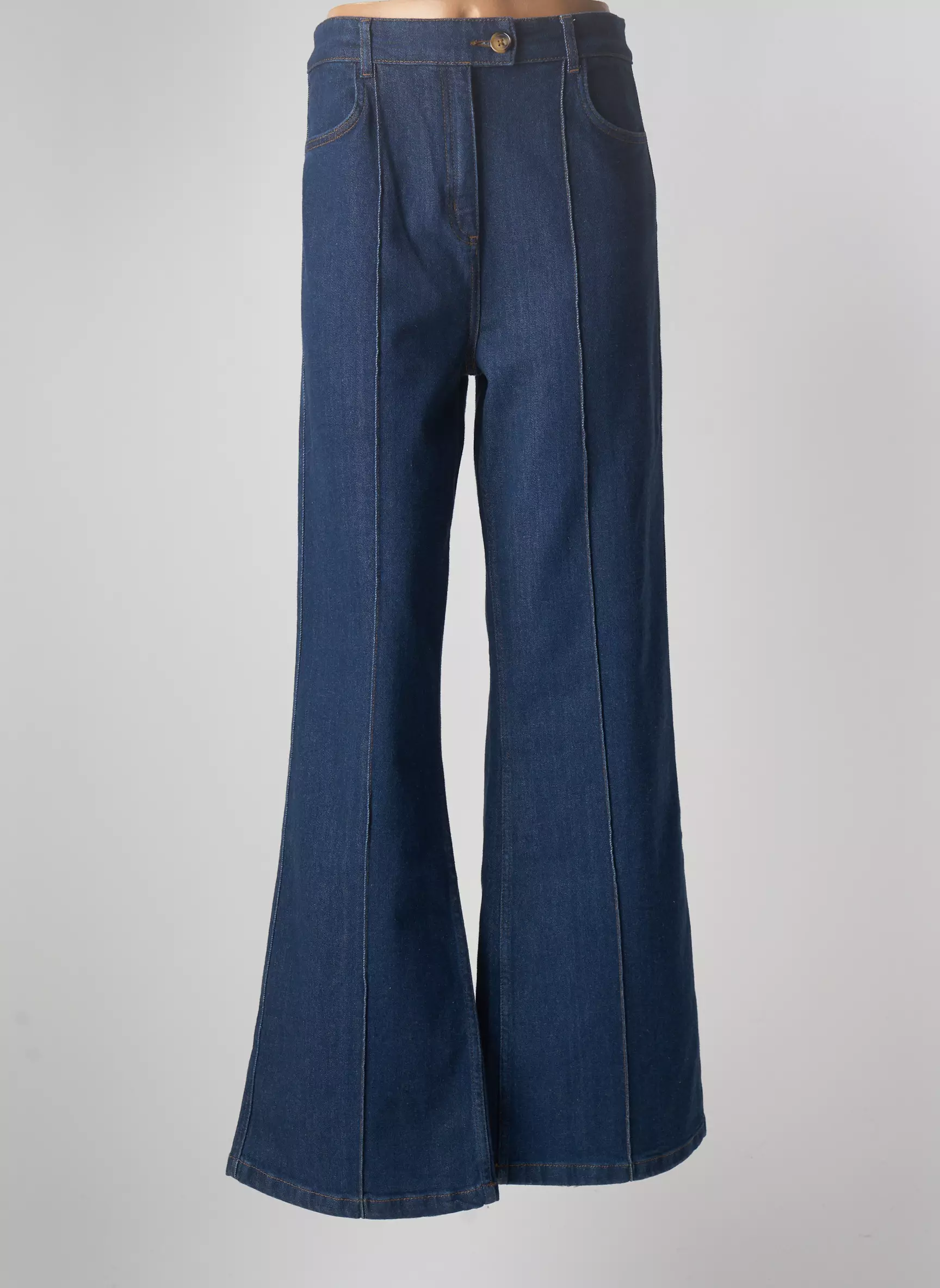 King Louie Jeans Coupe Large Femme couleur bleu