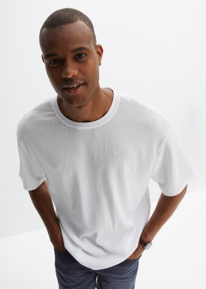 Nachhaltiges T-Shirt aus Strukturware, Loose Fit
