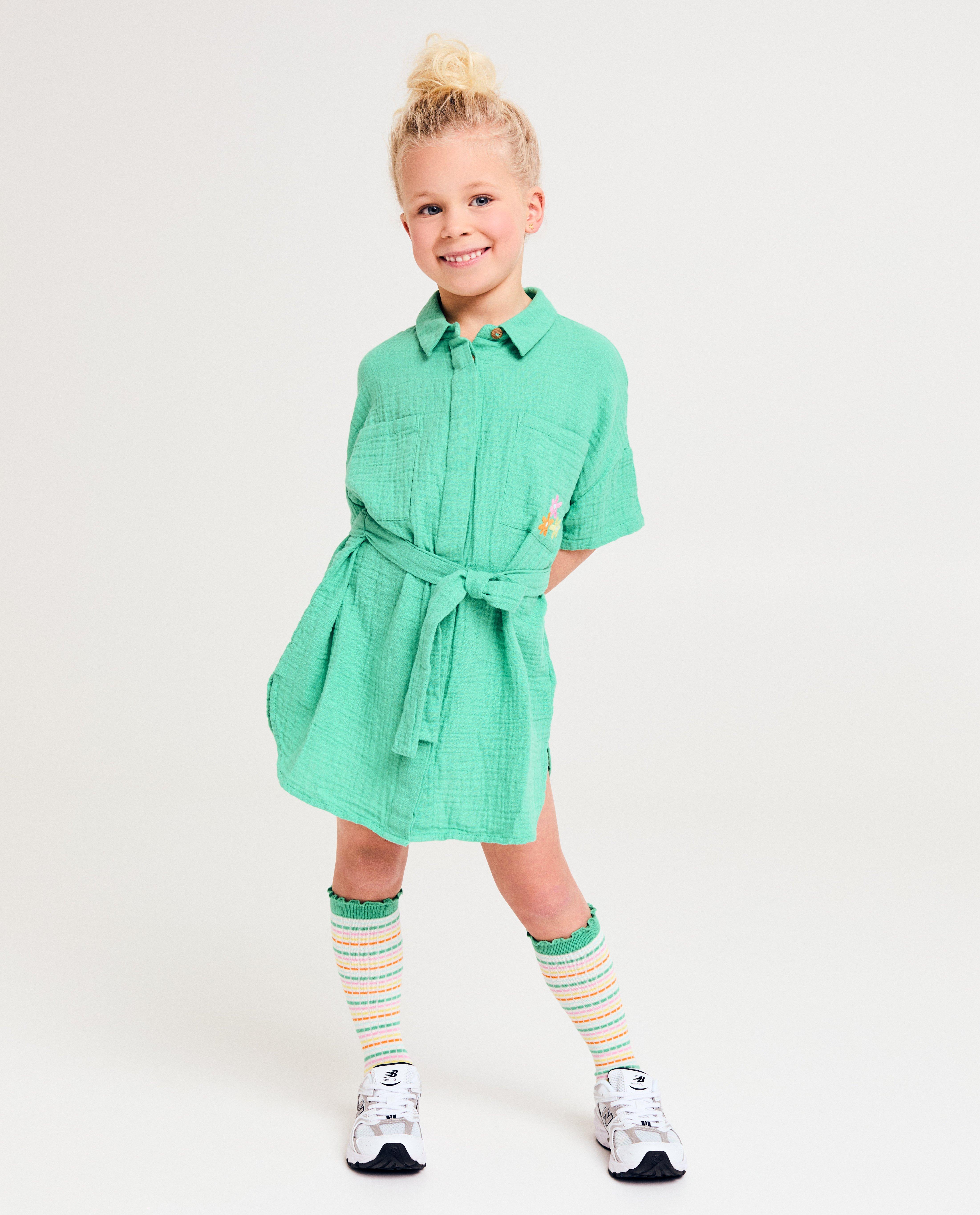 Rochie Samson Tetra cu flori brodate kaki