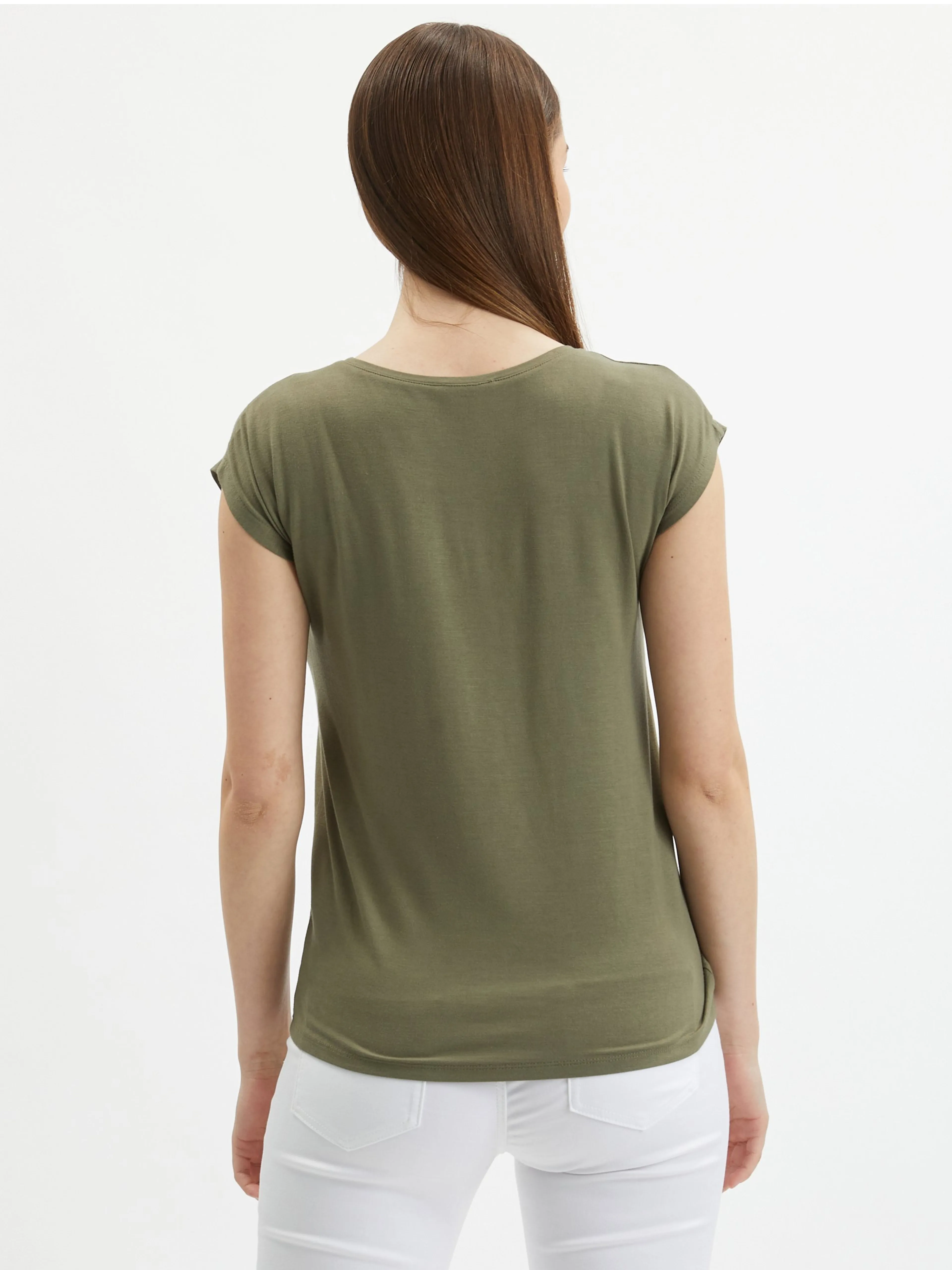 Khakifarbenes Damen-Basic-Shirt ORSAY