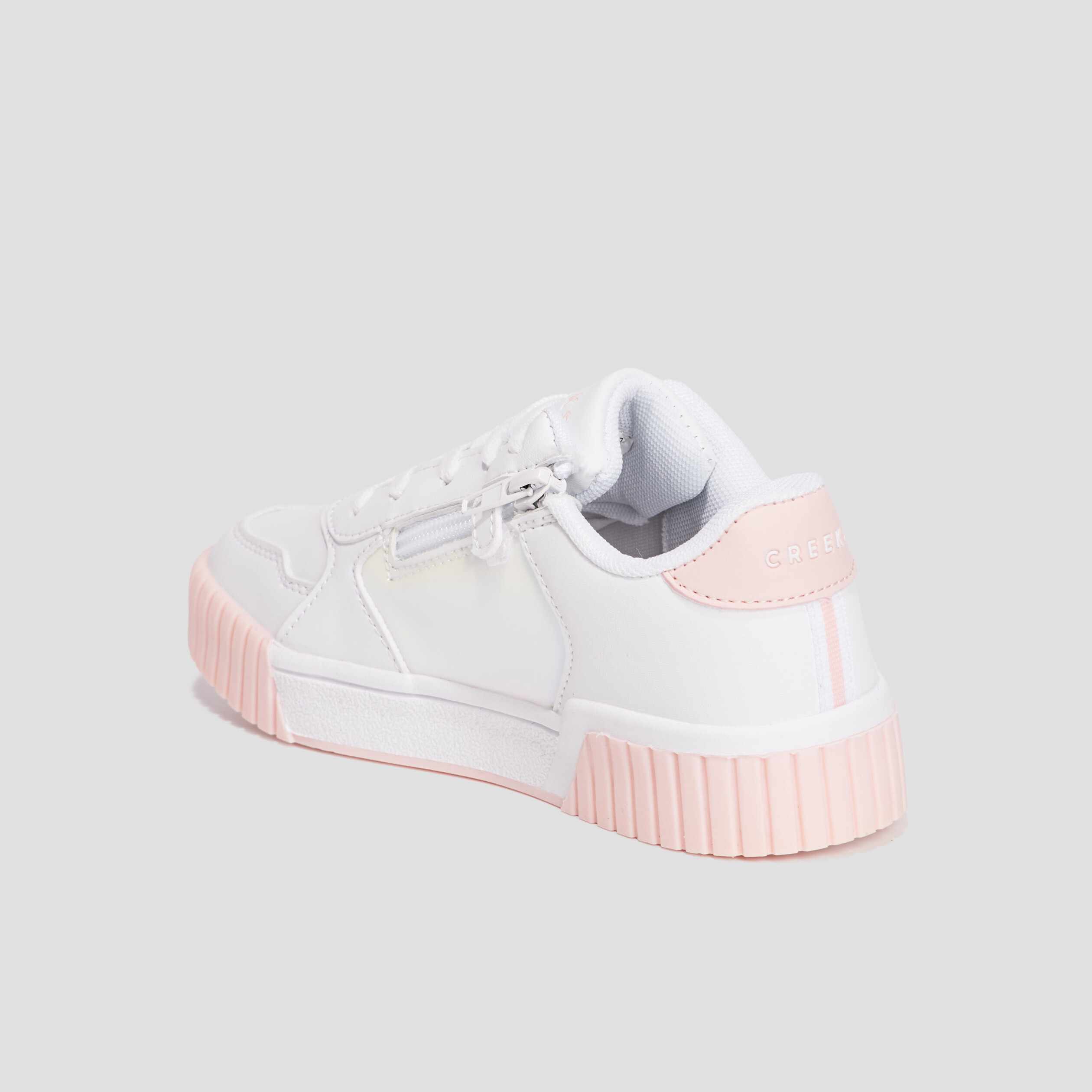 Tennis zippées à lacets Creeks blanc fille | La Halle