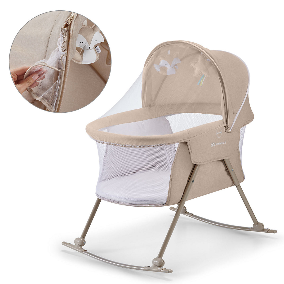 Beistellbett Lovi, beige