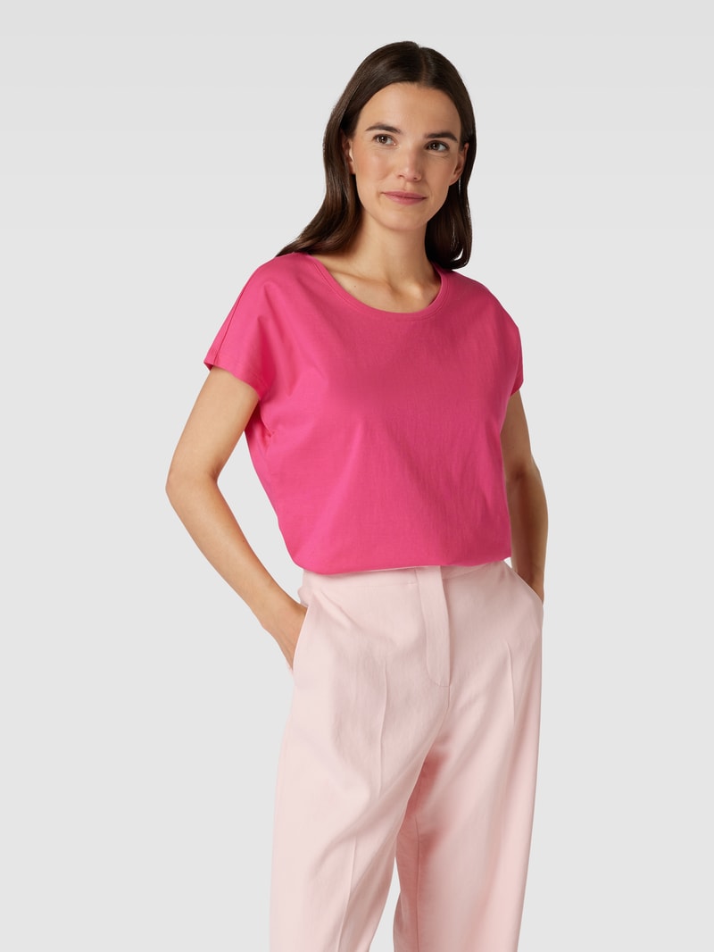 T-Shirt mit Rundhalsausschnitt in fuchsia