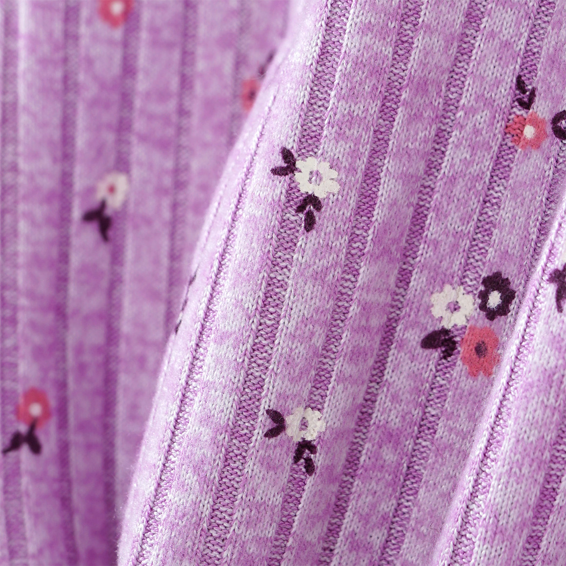 Mädchen Langarmshirt in Rippstruktur