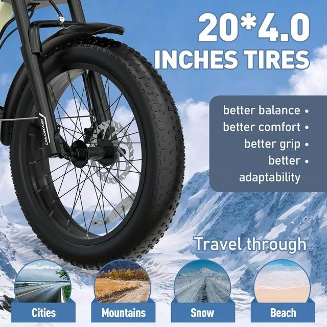 COLORWAY 750W Electric Bike for Adults,20X4.0 Fat Tire Off-Road E bike,36V/12Ah Battery Snow Beach Mountain Bike for Outdoor Cycling e bike