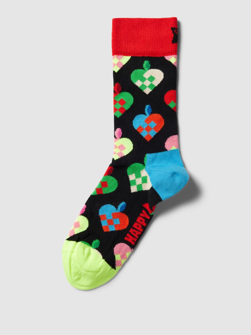Socken mit Allover-Muster in schwarz
