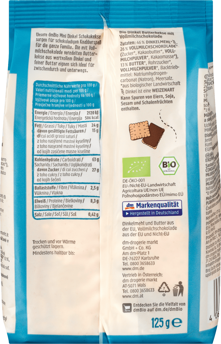 Mini Schokokekse, Dinkel, 125 g