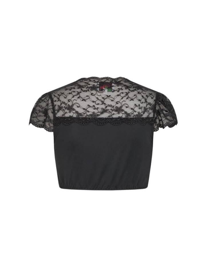 Nübler Dirndlbluse Kurzarm Lisa in Schwarz günstig kaufen 34