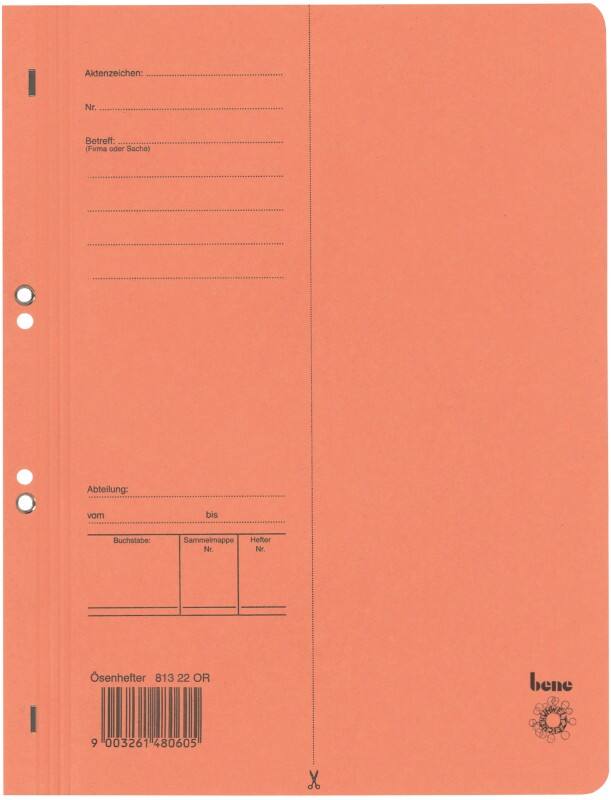 Bene Einhakhefter DIN A4 Orange Manila 250 g/m²250 g/m²