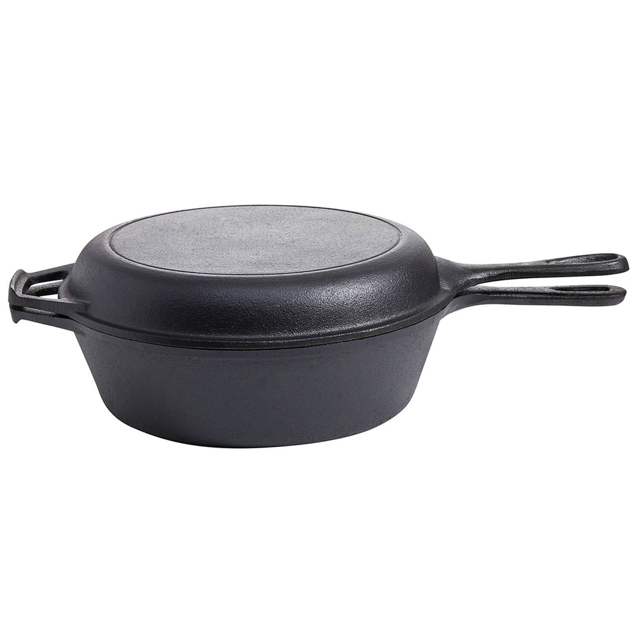 Allgrill 2in1 Gusseisen Topf-/Pfannenkombination mit Stiel und Topfdeckel