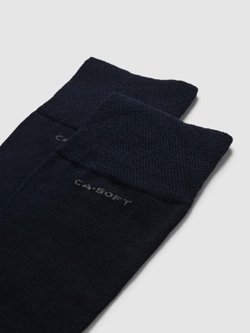 Socken mit elastischem Rippenbündchen im 2er-Pack in marineblau