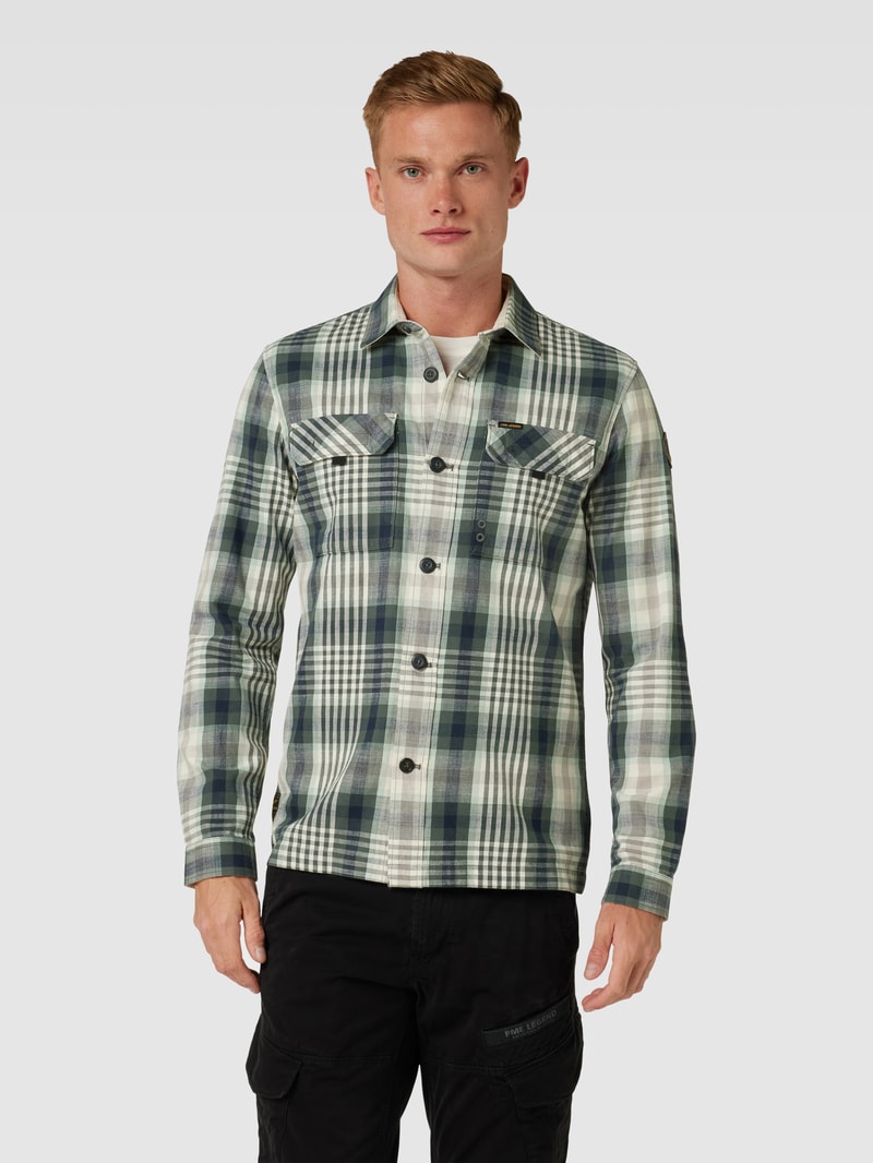 Regular Fit Freizeithemd mit Tartan-Karo in hellgrün