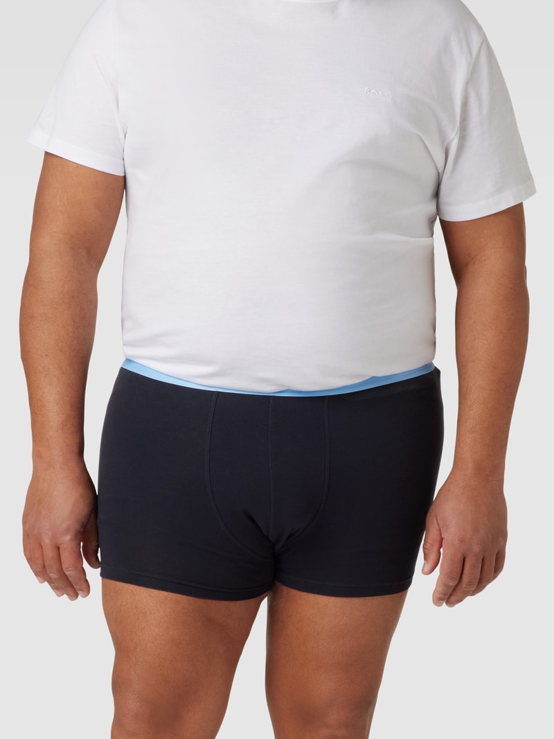 PLUS SIZE Trunks mit Label-Schriftzug im 3er-Pack in marineblau