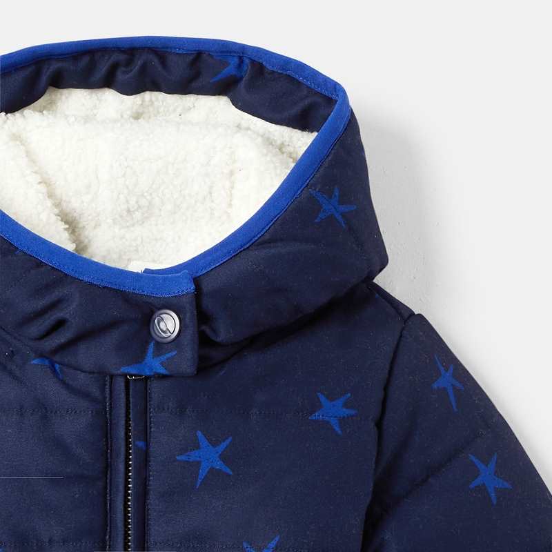 Doudoune à capuche imprimé étoiles bleue bébé garçon Absorba