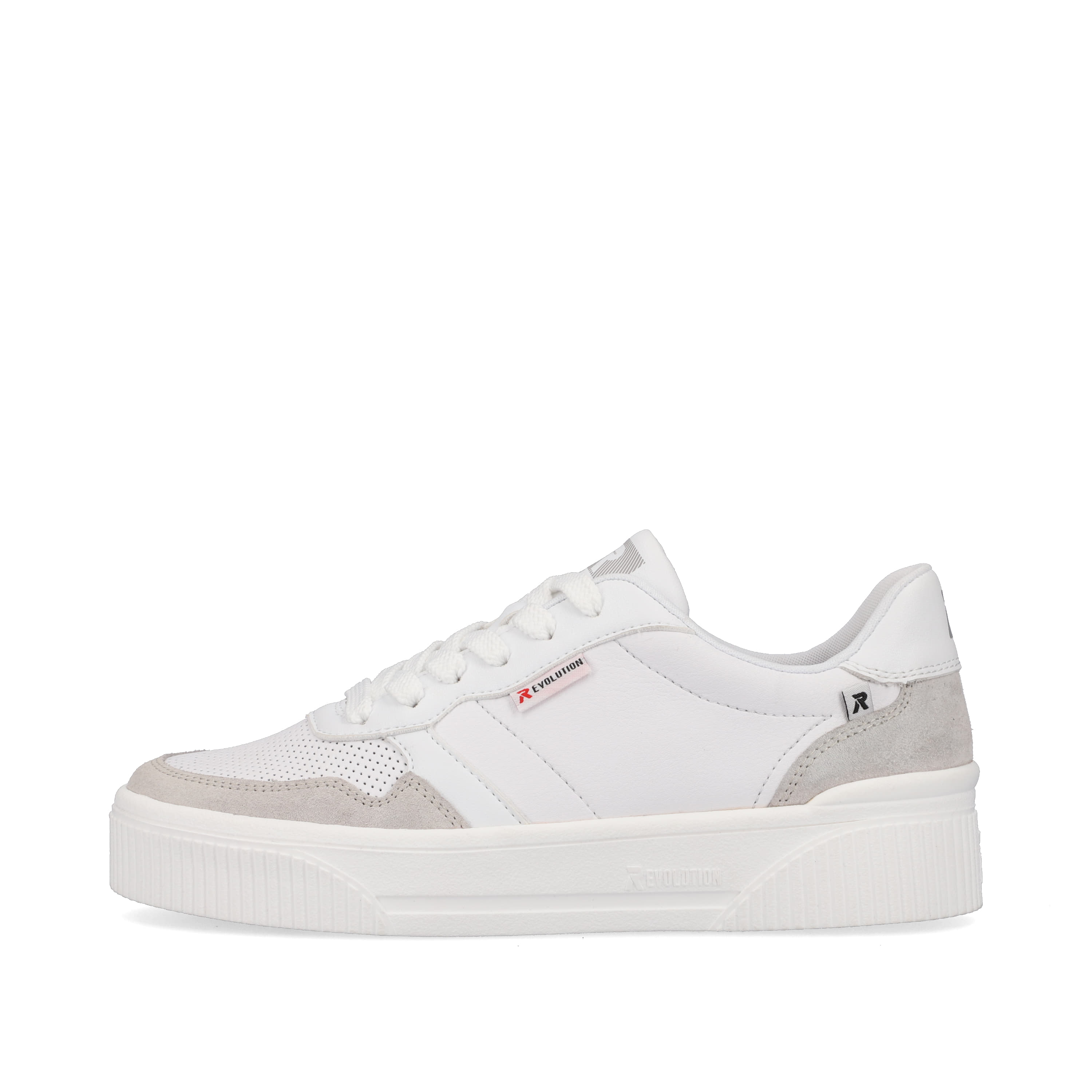 Rieker Damen Sneaker Low swan-white stone-grey