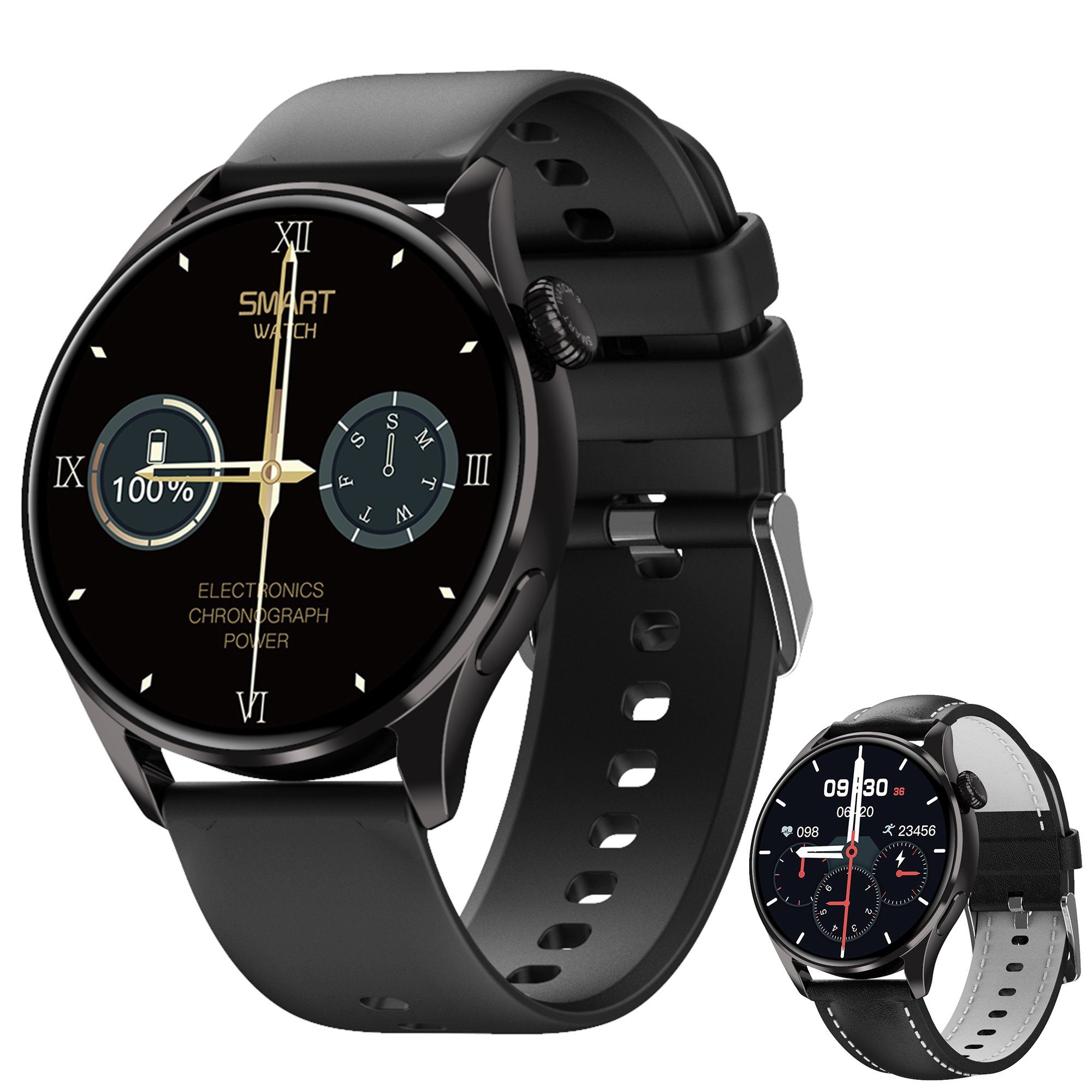 Mutoy Smartwatch für Damen Herren, Fitness Tracker Uhr mit Anruffunktion Smartwatch (1,32
