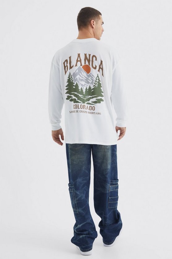 Langärmliges Oversize T-Shirt mit Colorado-Print