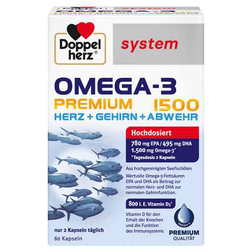 DOPPELHERZ Omega-3 Premium 1500 system Kapseln  60 St  Kapseln