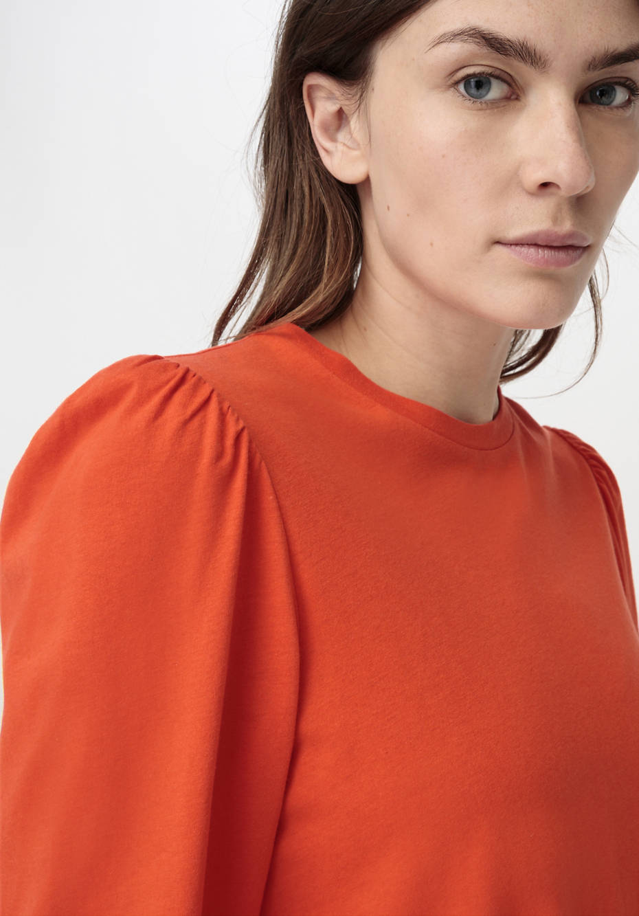 Jersey-Bluse aus Bio-Baumwolle mit Bio-Merinowolle