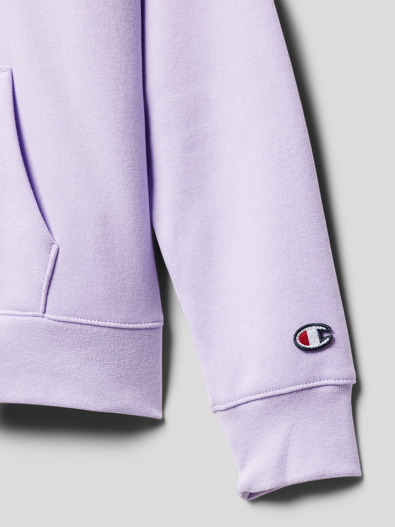 Hoodie mit Label-Stitching in flieder