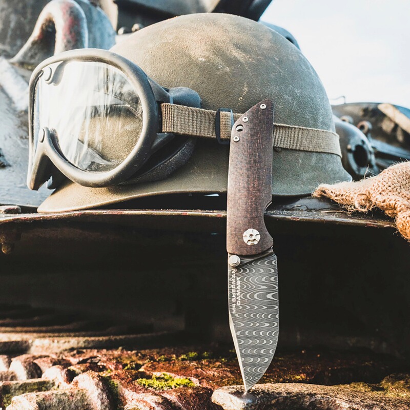 B&ouml;ker Taschenmesser M4 Sherman Damast