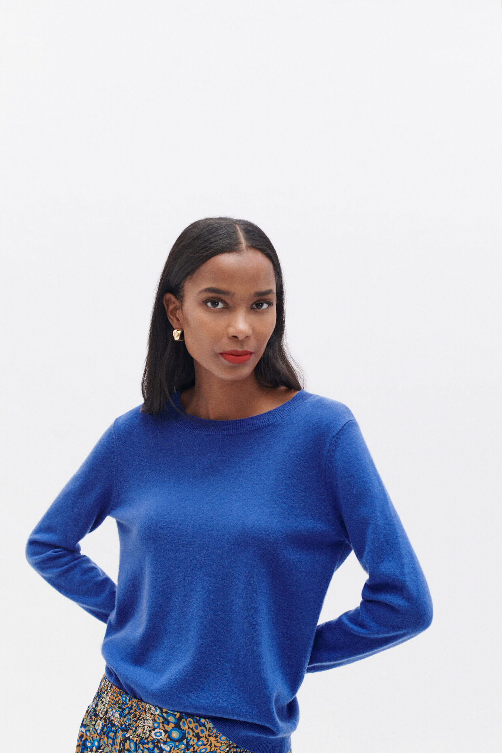 pull magda bleu electrique femme