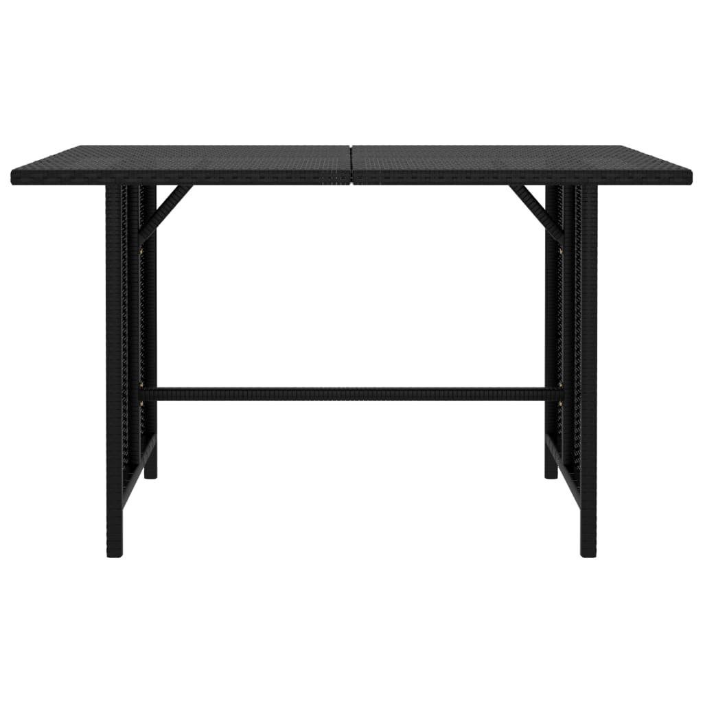 vidaXL Loungesofa Garten-Esstisch Schwarz 110x70x65 cm Poly Rattan, 1 Teile