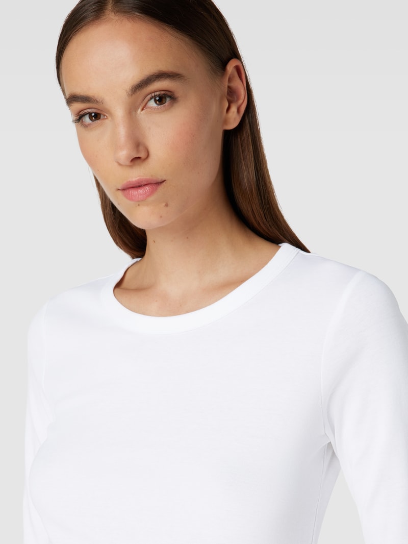 Longsleeve mit U-Ausschnitt in weiß