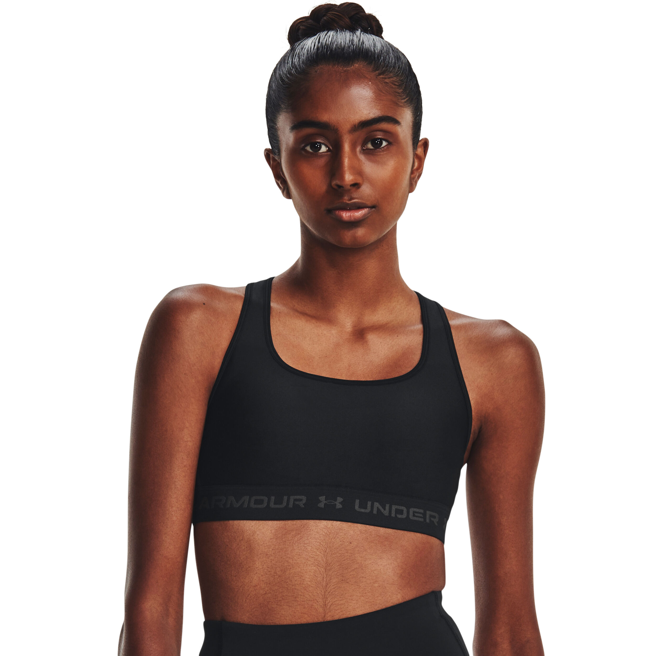 Crossback Mid Sport-BH Damen - Schwarz, Grau