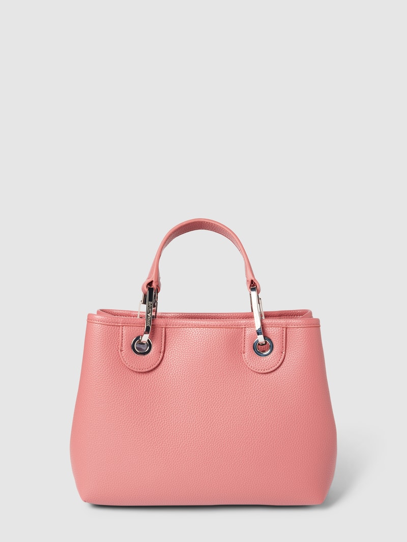 Shopper mit Schulterriemen und Label-Print in altrosa