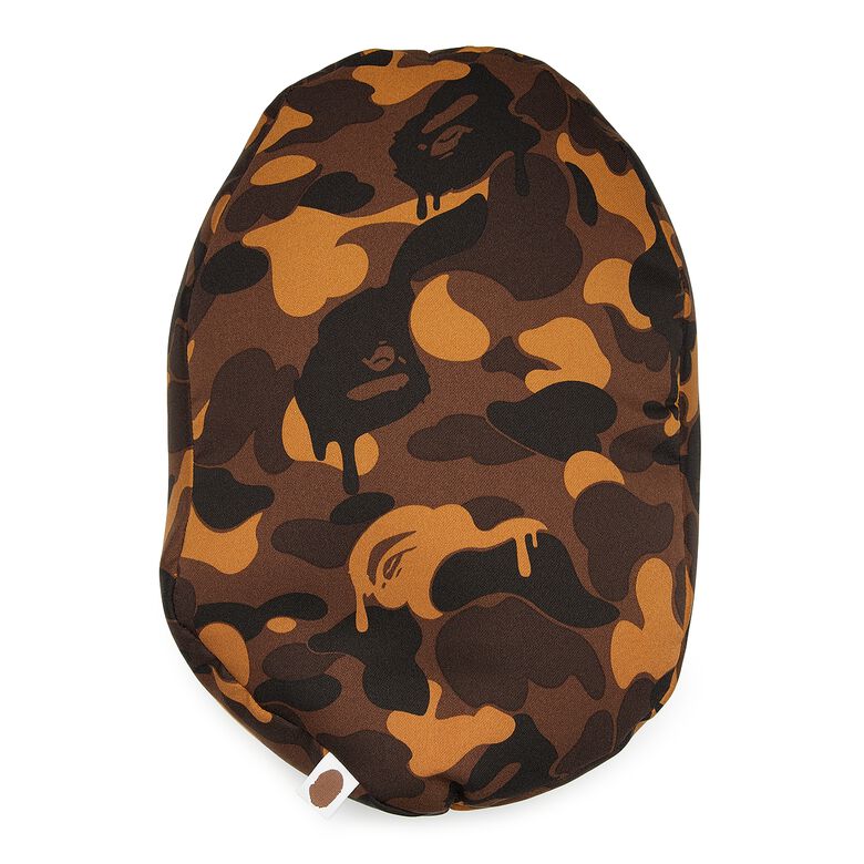 A Bathing Ape Valentine Chocolate Camo Ape Head Cushion M brown