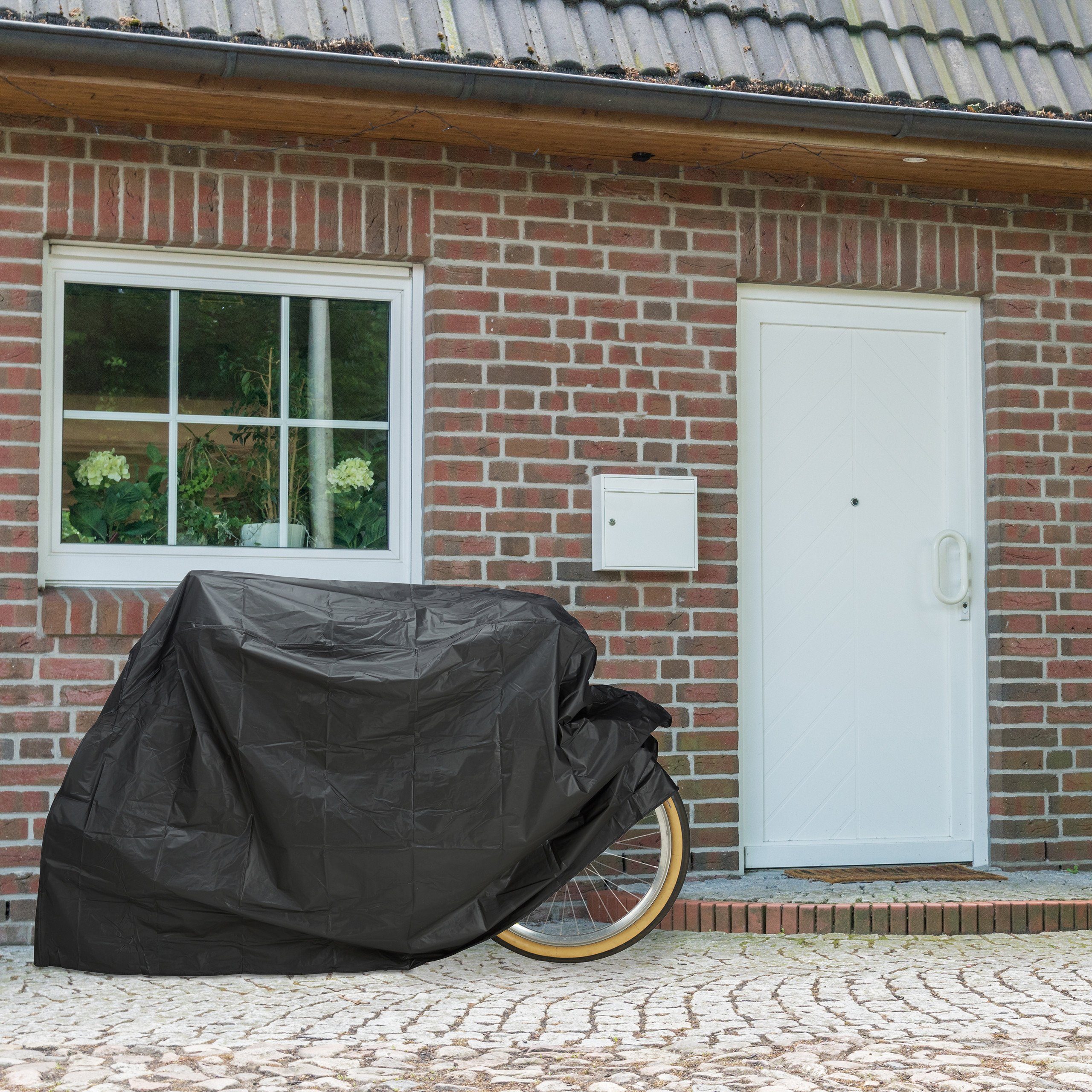 relaxdays Fahrradschutzhülle Fahrradgarage aus Kunststoff, Schwarz