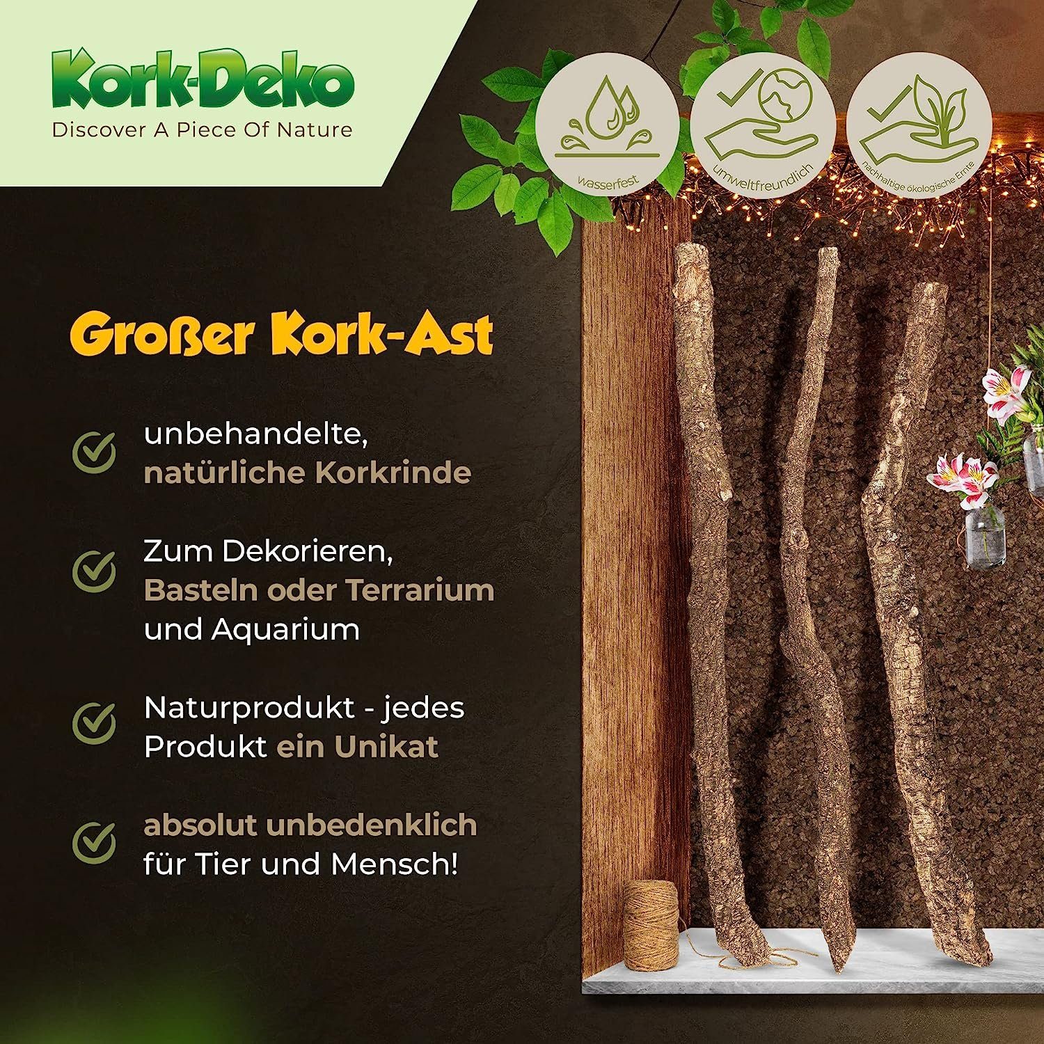 Kork-Deko.de Terrariendeko Ast des Korkbaums (1m Länge) - hitzedesinfiziert und schädlingsfrei